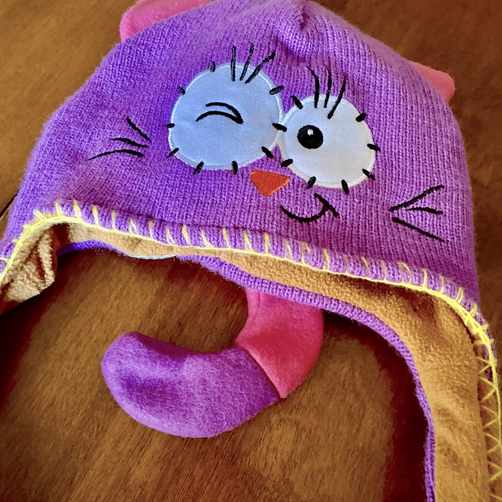 Kid’s Purple Kitty Hat with Tail